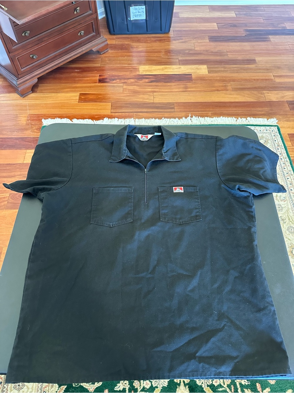 Ben Davis Black Short-Sleeve Polo Shirt with Dual Chest Pockets 2XL